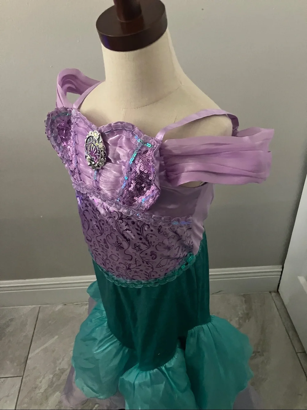 Disney Girls Ariel Costume Dress Up Halloween Birthday Play | 5-6